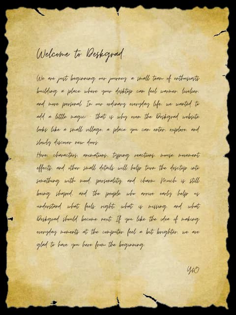 Welcome letter